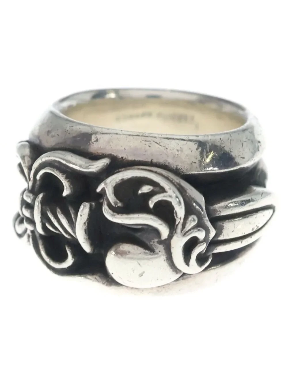 Chrome Hearts Dagger Heart Ring Silver